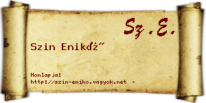 Szin Enikő névjegykártya